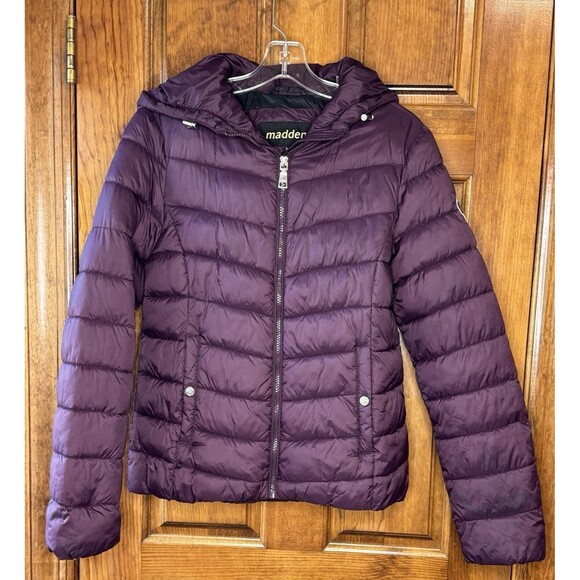 Madden NYC Puffer Jacket Coat Purple Plum Women's size SMALL - Picture 1 of 7